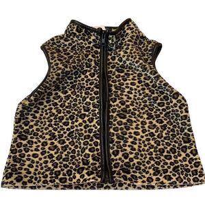 Leopard Vest Girl’s Black Trim Large (Junior) Zipper‎